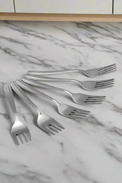 REDTAG Silver Embossed Cake Fork ( 6 Piece)