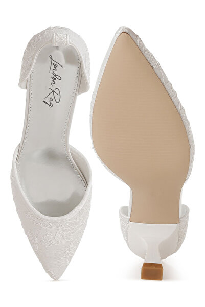 london Rag Women Lace Kitten Heel Sandals in White