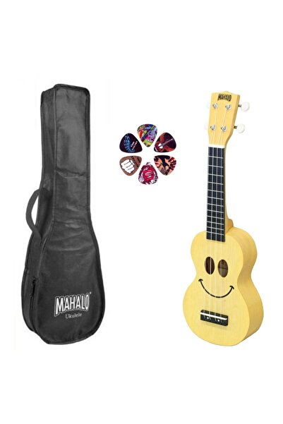 Mahalo SMILETBS – Set ukulele sopran Basic1, Smile Caramel Transparent, cu hu...