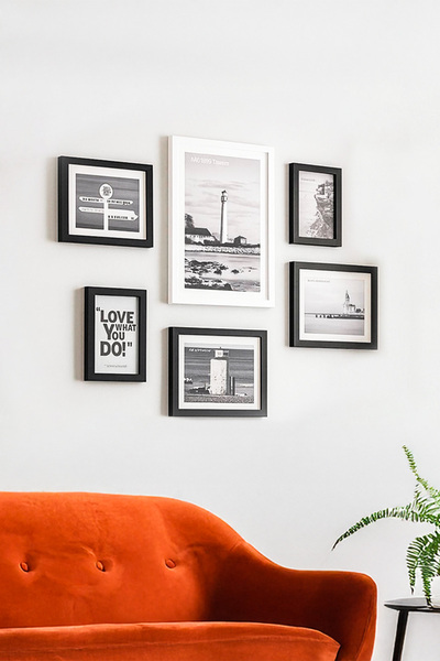 Porsima Colorful Wooden Modern Decorative 6 Piece Photo Frame Table Wall Photo Frame