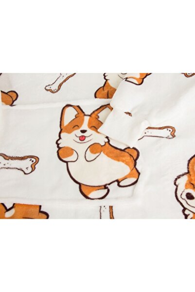 zola 2-in-1 blanket sweatshirt with hood and pocket, Zola, corgi dogs, universal size, fluffy, 80x80 cm