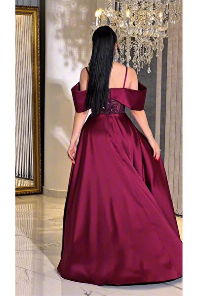 Zena Fashion Kraliçe Stili Kristal Baskı Pelerinli Abiye