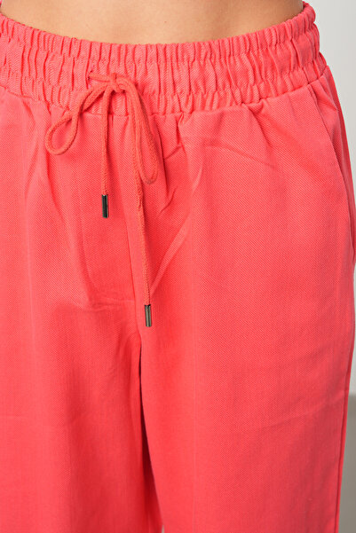 Orfeo Negro WOMEN'S ELASTIC WAIST COMFORTABLE FIT COTTON TABARDINE TROUSERS