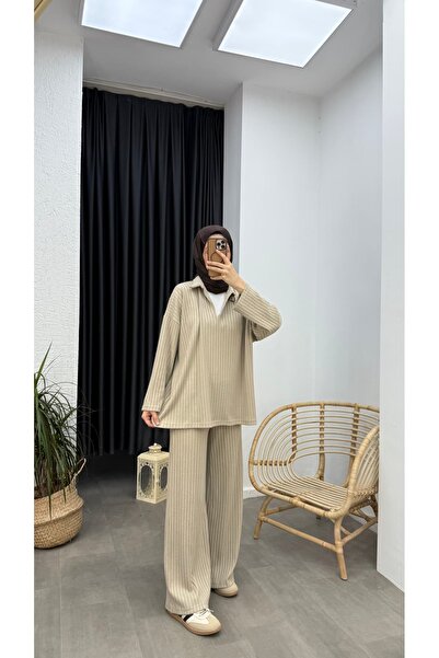 Minharir Zela Ribbed Knit Corded Fabric Set