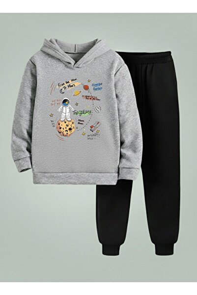 LORVEX Swea tricou - Set Trening pentru Copii cu Glugă THE GALAXY Imprimat cu...