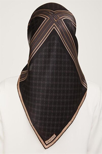 Armine İpek Eşarp Nostalji - 9054-01 Siyah Sura