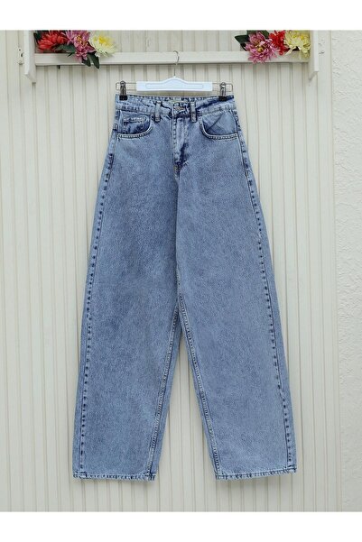 MODA TAY BOL PAÇA KADIN KOT DENIM PANTOLON