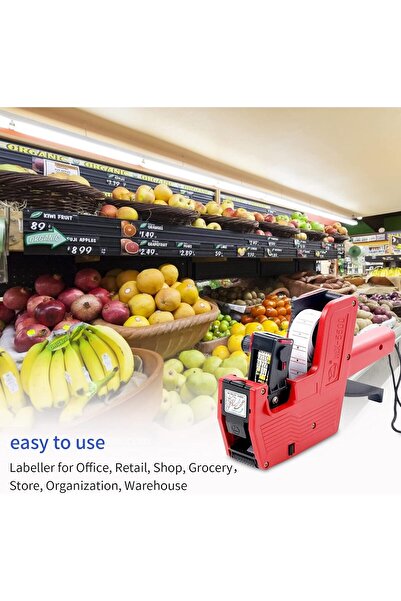 EACAM Price Gun with Labels Kit, 8-Digit Portable Labeler with Date and Price