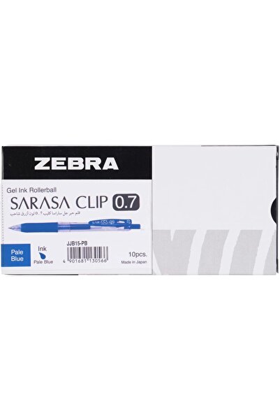 Zebra أقلام جل ساراسا كليب، عبوة من 10 أقلام، رأس 0.7 مم، أزرق فاتح