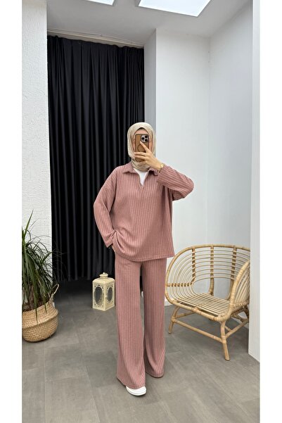 Minharir Zela Ribbed Knit Corded Fabric Set