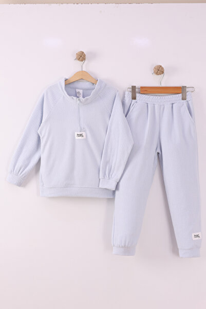 monox Boy's Raglan Sleeve Corded Fabric Fleece Set