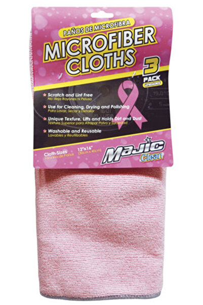 MAJIC ٣ قطع من قماش مايكروفايبر - وردي ١٢ × ١٦ بوصة (٣٠ سم)