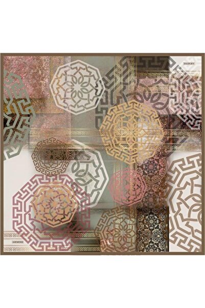 Armine وشاح حريري نوستالجيا - 8245-06 قماش قطني مائل للبني مع لمسة من اللون ا...