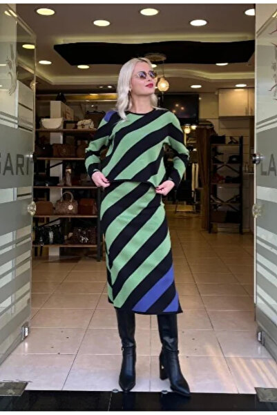 Unique STRIPED KNITWEAR SKIRT