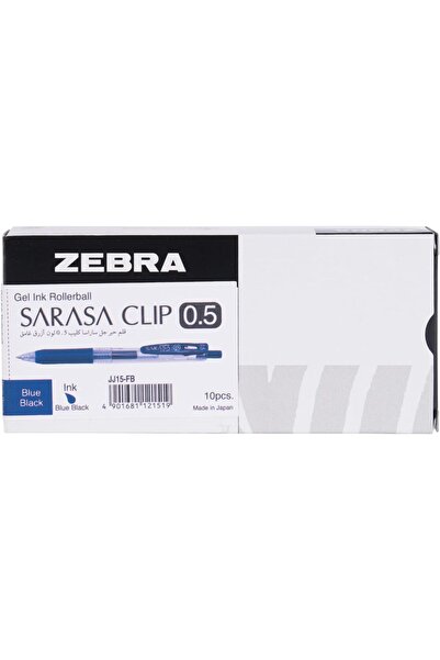 Zebra أقلام جل ساراسا كليب، عبوة من 10 أقلام، رأس 0.5 مم، أزرق داكن