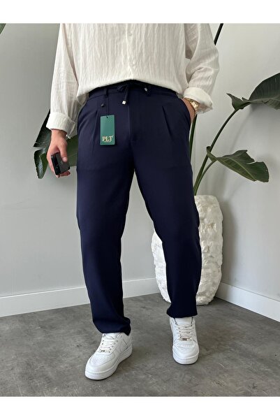 HD Butik Erkek Regular Fit Beli Lastikli Bağcıklı Jogger Pantolon Rahat Kesim