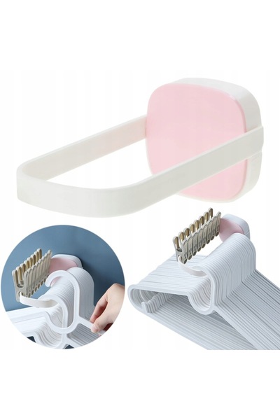 zola Self-adhesive holder for hangers and clothespins, plastic, 7x15.5 cm, white