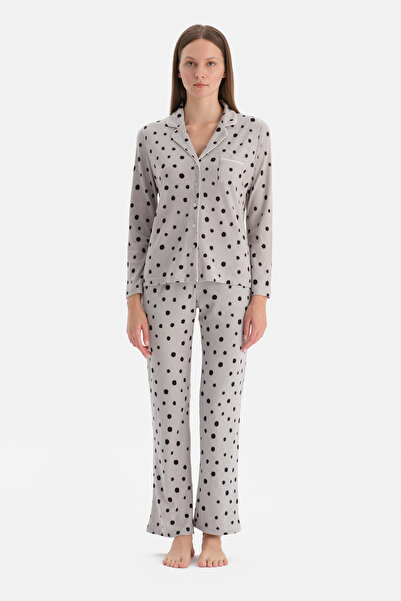 Dagi Polka Dots Waffle Pajama Set