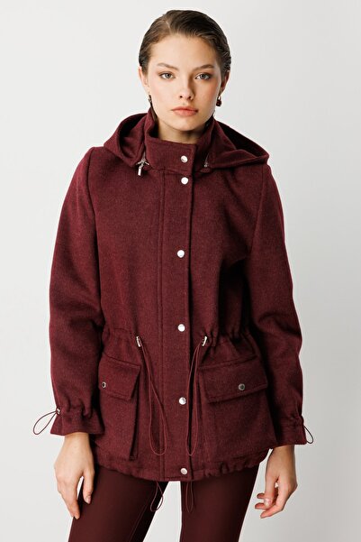 Ekol Kapüşonlu Kapak Cepli Kaşe Mont