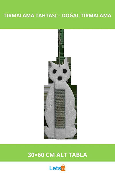 Letsii لوح خدش من خيوط الجوت بتصميم القطط مقاس 30×60 سم من قماش ويلسوفت الناعم