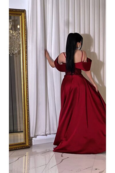 Zena Fashion Kraliçe Stili Kristal Baskı Pelerinli Abiye