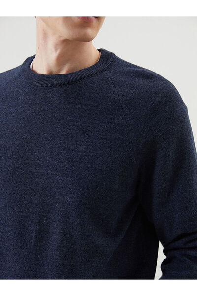 LC Waikiki Ανδρικό πλεκτό πουλόβερ Navy Blue Crew Neck