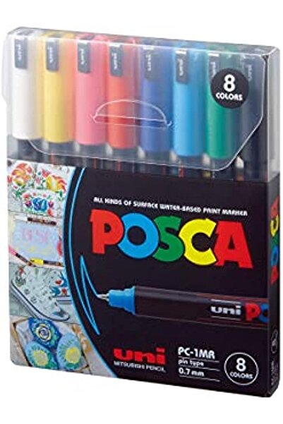 POSCA Acrylic Marker Set 8 Colors, Extra Smooth, Multicolor