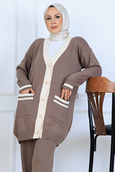 benguen Pocketed Knitwear Set N7068 Mink