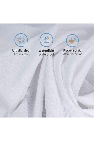 Komfortec Cotton Mattress Protector, 120x200 cm, Waterproof, Breathable, Oeko-Tex, Hypoallergenic, W