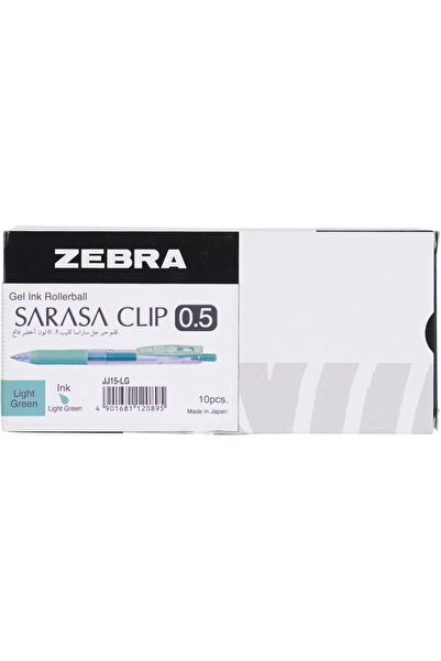 Zebra قلم جل ساراسا كليب، عبوة من 10 قطع، طرف 0.5 مم، أخضر فاتح