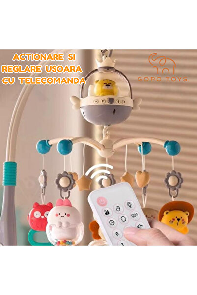 Gopo Toys Musical Baby Crib Carousel with Projection, Soothing Sounds and Night Lights
