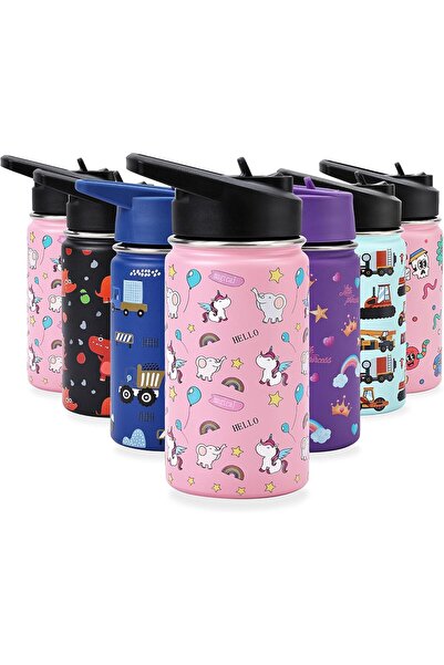 Lawazim Kids Stainless Steel Insulated Water Bottle 350ml - Leakproof BPA-Fre...