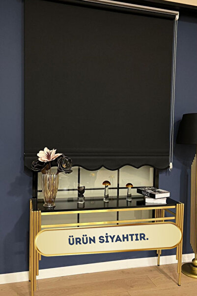 VOLPER MEKANİK VP1412 İthal Kalın Mat Kumaşlı Stor Perde Etek Dilimli ( Siyah )