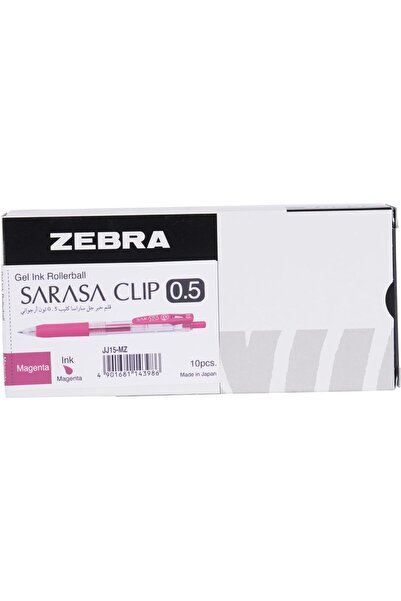 Zebra قلم جل ساراسا مع مشبك، عبوة من 10 أقلام، 0.5 مم، أرجواني