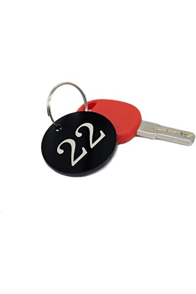 StayMax Acrylic ID Number Key Tags with Key Rings - Black (0-50)