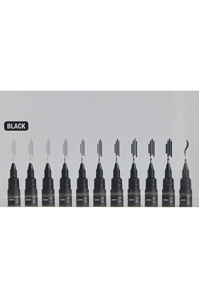 UNİ-BALL Uni Fineliner Fine Tip Pens, 12-Pack, Black
