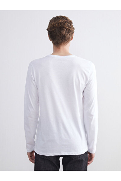 LC Waikiki White Crew Neck Long Sleeve Men's Undershirt