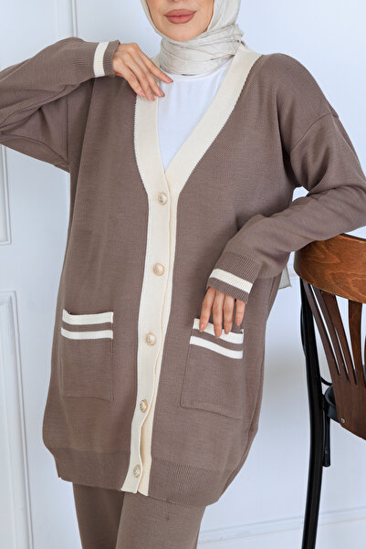 benguen Pocketed Knitwear Set N7068 Mink