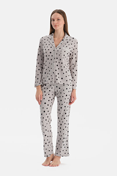 Dagi Polka Dots Waffle Pajama Set