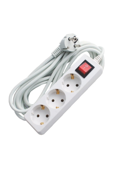 Diversi Producatori Extension Cord 3 Sockets with Switch Cable 5m 2200W White...