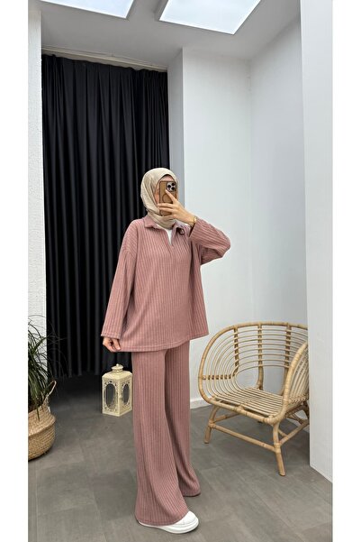 Minharir Zela Ribbed Knit Corded Fabric Set