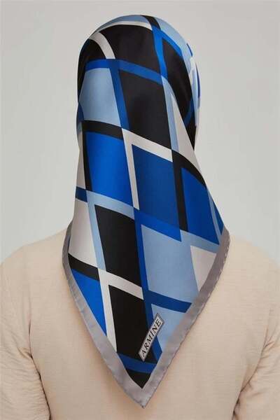 Armine Eșarfă de mătase Nostalgia - 8664-28 Albastru Gri Twill