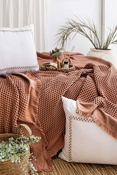 Çulha ريفا موكا، 100% قطن، غطاء سرير مزدوج بنمط الوافل