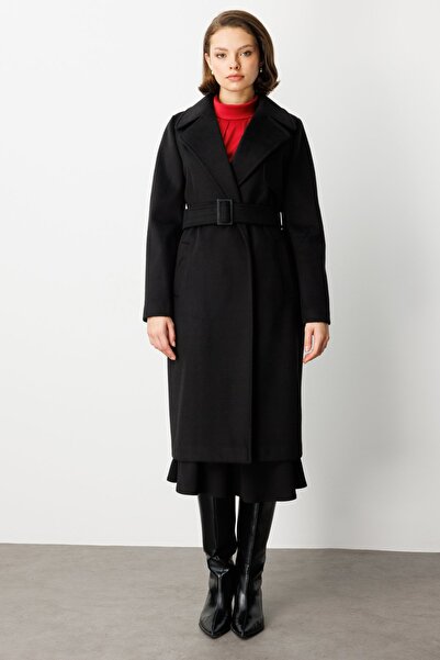 Ekol Double-Breasted Cashmere Coat with Belt