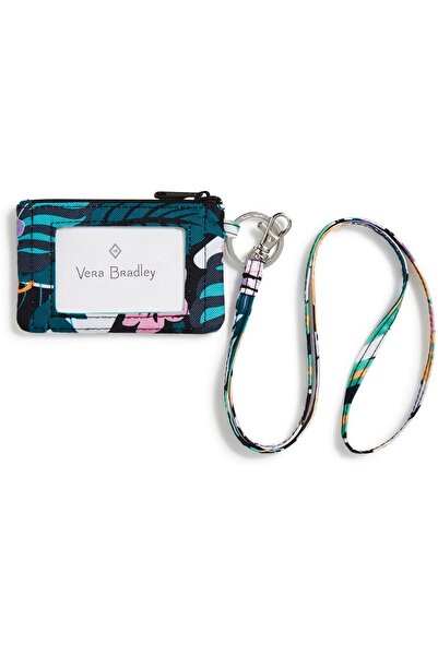 Vera Bradley ReActive Recycled Zippered ID Card Holder with Short Lanyard