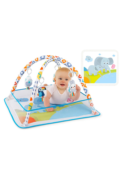 Factory Price Interactive Unicorn Baby Play Gym / Play Mat with Bumper Net