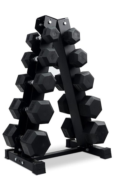 ZOCO BODY FIT Gantere hexagonale și suport 5Kg-15Kg, Zoco Body Fit®, Greutate...