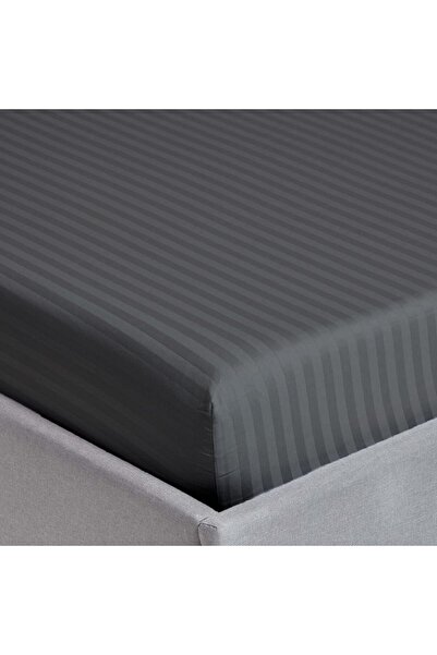 Xess Microfiber Stripe Fitted Sheet with Pillowcase Set - 90x200+17cm (Grey)