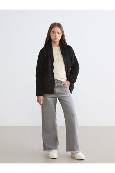 LC Waikiki Hanorac cu fermoar pentru fetiță de pluș cu glugă