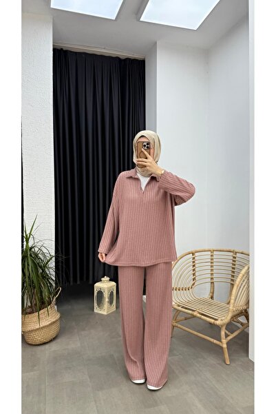 Minharir Zela Ribbed Knit Corded Fabric Set
